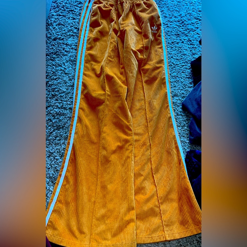 Mustard adidas corduroy pants. Size large.